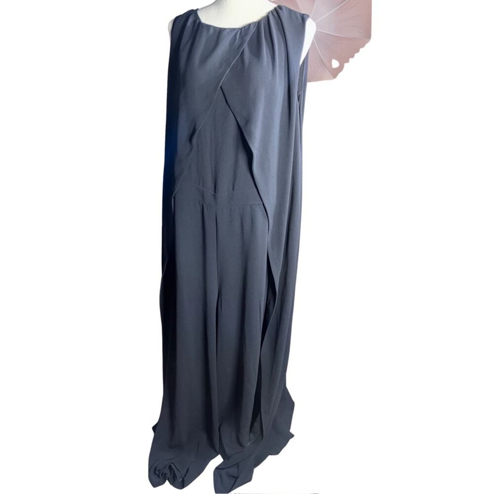 Eloquii Cape Jumpsuit Gala Formal Power Dressing Old Money SS26 Black NWT 20W - Picture 2 of 11